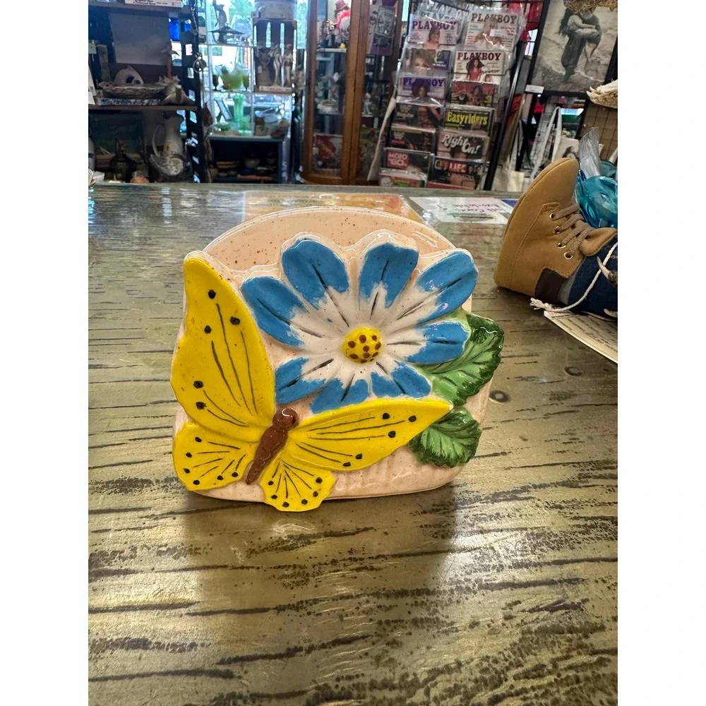 Vintage Butterfly/Flower Napkin Holder